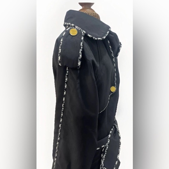 Chanel Boutique Vintage Trench Coat Gold Buttons Women’s Jacket Rare Authentic - Picture 5 of 16